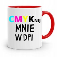 Kubek Czerwony Dla Grafika Cmyknij Mnie W Dpi Z Nadrukiem Ze Zdjęciem