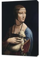 Obraz 60x90cm Dama z Łasiczką, Da Vinci Vintage do Salonu