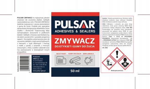 ZMYWACZ DO ETYKIET NAKLEJEK GUMY DO ŻUCIA PULSAR ODPLAMIACZ 50 ml na Arena.pl