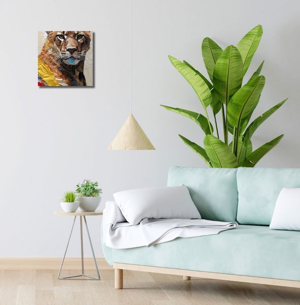 Obraz 30x30cm Papierowy Tygrys zdjęcie 2