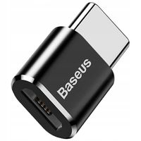 Adapter Baseus Micro USB DO USB-C OTG 2.4A Aluminiowy Czarny