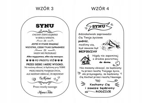 Srebrny Nieśmiertelnik Grawer Prezent dla Syna od Rodziców Naszyjnik Męski na Arena.pl