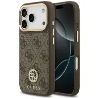 etui guess 4g strass logo magsafe na iphone 17 pro - brązowe
