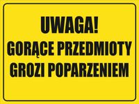 Tabliczka Gorące przedmioty grozi poparzeniem grawer piktogram 20x15 cm
