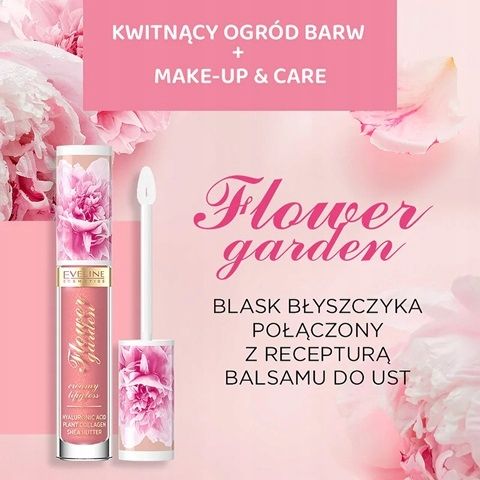 Kremowy błyszczyk z kwasem hialuronowym Eveline 01 Delicate Rose Flower zdjęcie 3