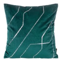 Welwetowa poszewka z nadrukiem BLINK37 45x45 turkusowa