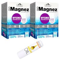 ProMagnez 2 x 30 saszetek zawierających magnez do rozpuszczania w wodzie + pomadka arganowa