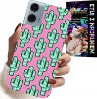 ETUI DO MOTOROLA MOTO G85 5G - KAKTUSY, KAKTUS NA RÓŻOWYM TLE + FOLIA