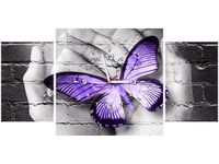 80X40CM ZEGAR MOTYL DŁONIACH OBRAZ