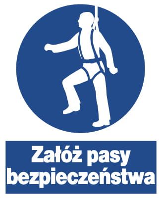 ZNO-15 - ZNAK BHP nakazu załóż pasy bezpieczeństwa na Arena.pl