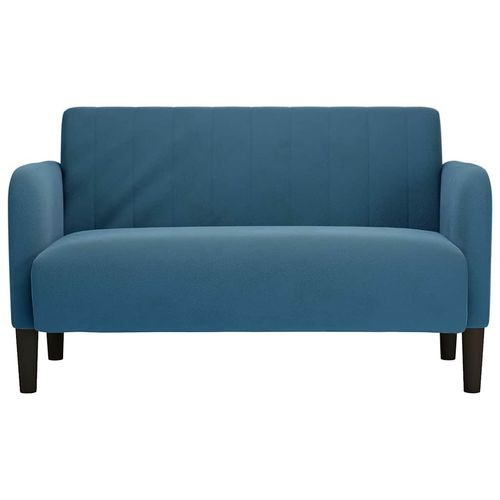 Sofa dwuosobowa niebieska 109 cm aksamitna na Arena.pl