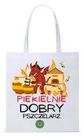 Dla Pszczelarza Na Prezent Torba Eco Biała Shopper Z Nadrukiem Ze Zdjęciem