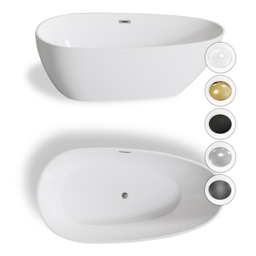 Wanna Gullfoss 170 x 75 cm wolnostojąca Akrylowa biała system przelewowy na Arena.pl