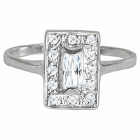 SREBRNY PIERŚCIONEK PROSTOKĄT Z CYRKONIAMI SREBRO PRÓBY 925