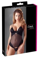 cottelli lingerie body siateczkowe z kryształem 80b/m czarne
