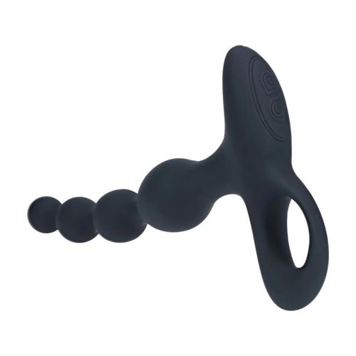 Remote Control Beaded Vibrating Silicone Anal Plug - Black na Arena.pl