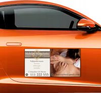 Magnes na samochód reklama magnetyczna 60x30 cm MOBILNY MASAŻ dużo wzorów