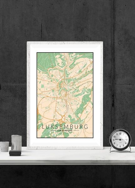 Luksemburg mapa kolorowa - plakat 20x30 cm zdjęcie 2