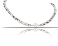 naszyjnik o splocie królewskim z perłą (c23/zim/86ag)