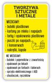 NAKLEJKA NA KOSZ kontener TWORZYWA segregacja 50cm
