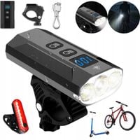 Zestaw lampek rowerowych LED - przód + tył 1200 LM USB Lampki rowerowe