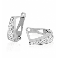 SREBRNE KOLCZYKI Z CYRKONIAMI NA ZAPIĘCIA ANGIELSKIE PRÓBA SREBRA 925