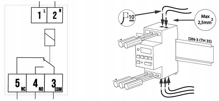 Timer programator czasowy tygodniowy na szynę TH35 zdjęcie 3