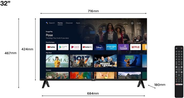 Telewizor TCL 32S5400A 32" LED Android TV zdjęcie 11