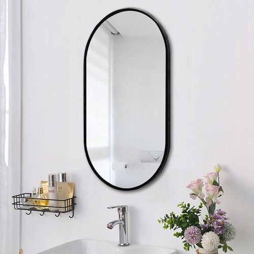 DUŻE LUSTRO OWALNE Industrialne ŁAZIENKOWE SALON SYPIALNIA CZARNE na Arena.pl