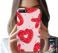ETUI DO HUAWEI Y6 2018 - KOBIECE, MODNE WZORY XOXO SERCE + SZKŁO