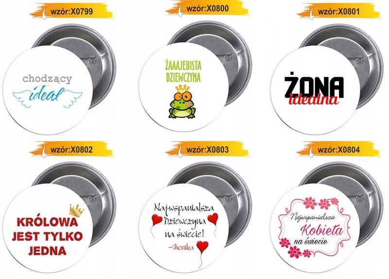 Przypinki buttony 8 MARCA PREZENT w SUPER CENIE zdjęcie 3