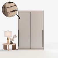 Szafa przesuwna ADAPTE Box 140 / 215 z szufladami +półki i drążki - Kaszmir