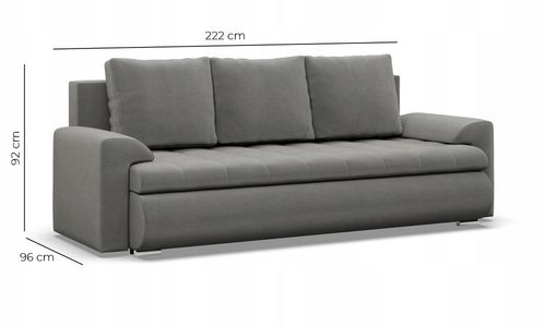 KANAPA FORESTA PLECIONKA BIAŁY POPIEL Rozkładana Wygodna Funkcja Spania na Arena.pl