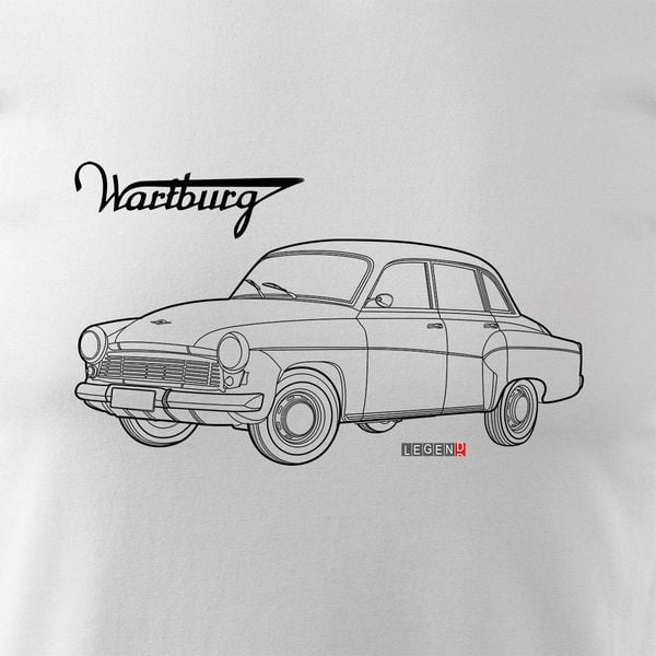 Koszulka z samochodem Wartburg legend oldtimer męska biały REGULAR M zdjęcie 2