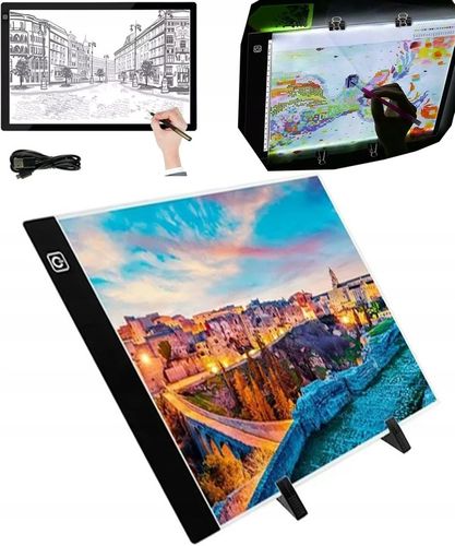 Tablet graficzny Deska Kreślarska do Rysowania dla Dzieci LED A4 Kalka na Arena.pl
