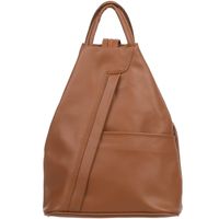 VERA PELLE plecak damski skórzany licowy trójkątny V520 camel