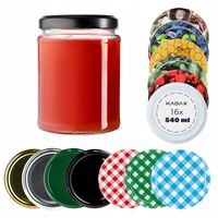 SŁOIK 540 ml SŁOIKI NA PRZETWORY MIÓD SZKLANY WIECZKA ZAKRĘTKI 16 SZT FI 82