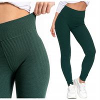 Legginsy Prążkowane Damskie Getry Wysoki Stan Kryjące Wygodne MORAJ