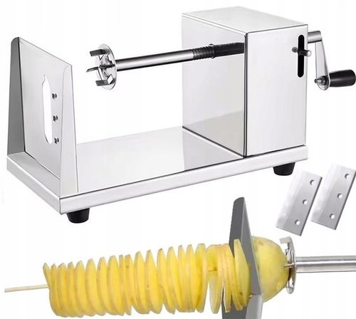 MASZYNKA stalowa nóż stalowy DO ZAKRĘCONYCH ZIEMNIAKÓW NA PATYKU do frytek na Arena.pl