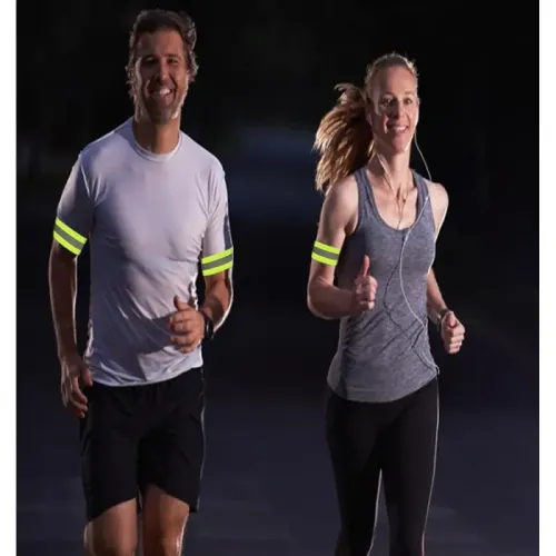 2xOpaska odblaskowa ostrzegawcza elastyczna na ramię rękę rzep zółta na Arena.pl