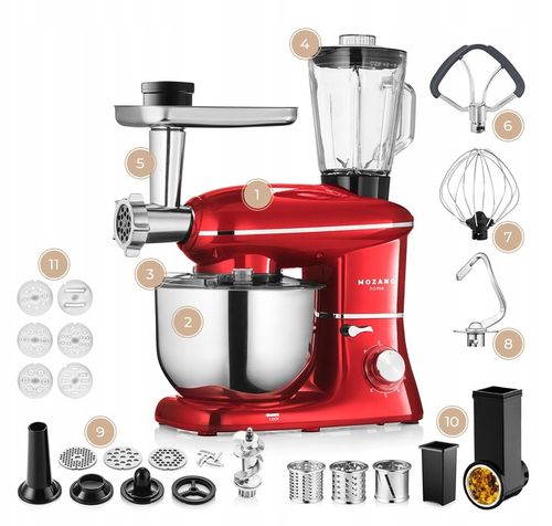 ROBOT KUCHENNY PLANETARNY MIKSER BLENDER 6w1 MISA 6,2L MOCNY ZESTAW na Arena.pl