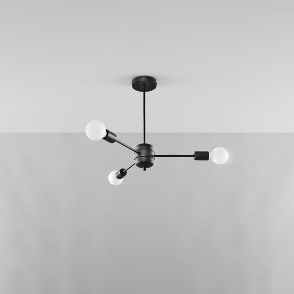 Żyrandol LANGO 3 czarny zdjęcie 2