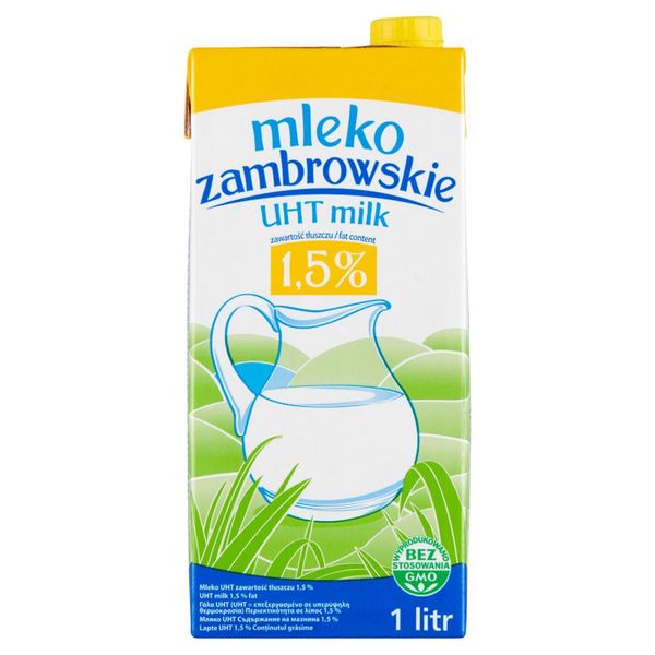 Mleko zambrowskie UHT 1,5 % 1 l zdjęcie 1