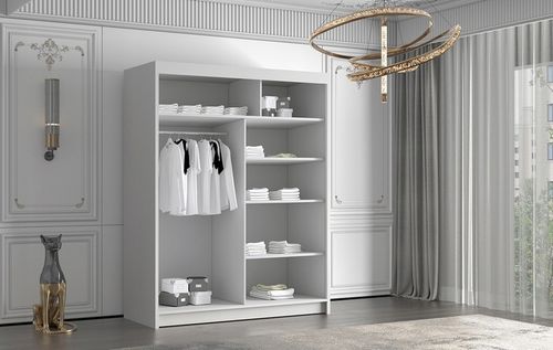 SZAFA PRZESUWNA FLAVIO III 150cm z lustrem GARDEROBA ZŁOTY uchwyt i na Arena.pl