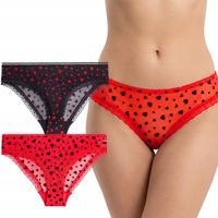 Figi Damskie Koronkowe Majtki Walentynkowe Wygodne Zestaw 2-szt. MORAJ - M