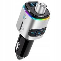 TRANSMITER BLUETOOTH FM ŁADOWARKA SAMOCHODOWA SZYBKA 2x USB PODŚWIETLENIE