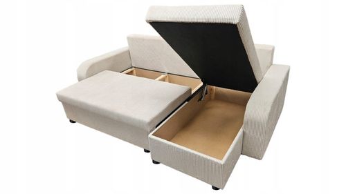 Narożnik rozkładany z funkcją spania - PALERMO sztruks, 2 pojemniki na Arena.pl