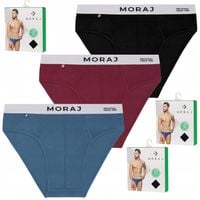 SLIPY MAJTKI MĘSKIE BAMBUSOWE WISKOZA KLASYCZNE KOLOROWE 3-SZT MORAJ - L