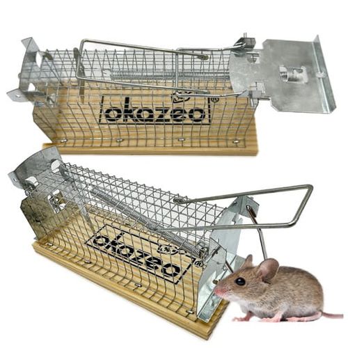 Pułapka humanitarna na myszy gryzonie żywołapka klatka łapka 15x6x6cm na Arena.pl