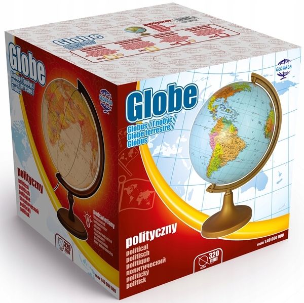Globus 320mm POLITYCZNY + strefy czasowe + stopka DREWNO Zachem-Głowala zdjęcie 5
